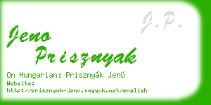 jeno prisznyak business card